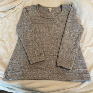 LL Bean Marled Grey Cotton Sweater